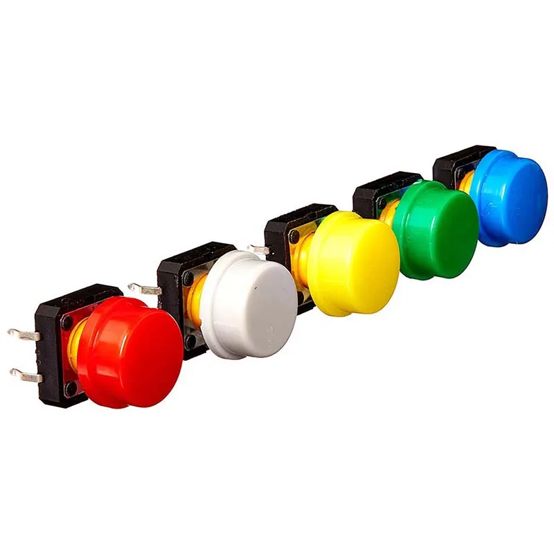 

20pcs 12mmx12mmx7.3 mm 4P DIP PCB Mount Momentary Tactile Switch with Caps
