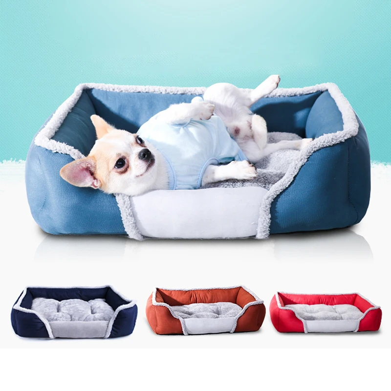 

Four Seasons Pet Kennel Tow Sides Mat Soft Pet Nest For Big Medium Small Cats Dogs Detachable Washable Pet Sleeping Mat Sofa Bed