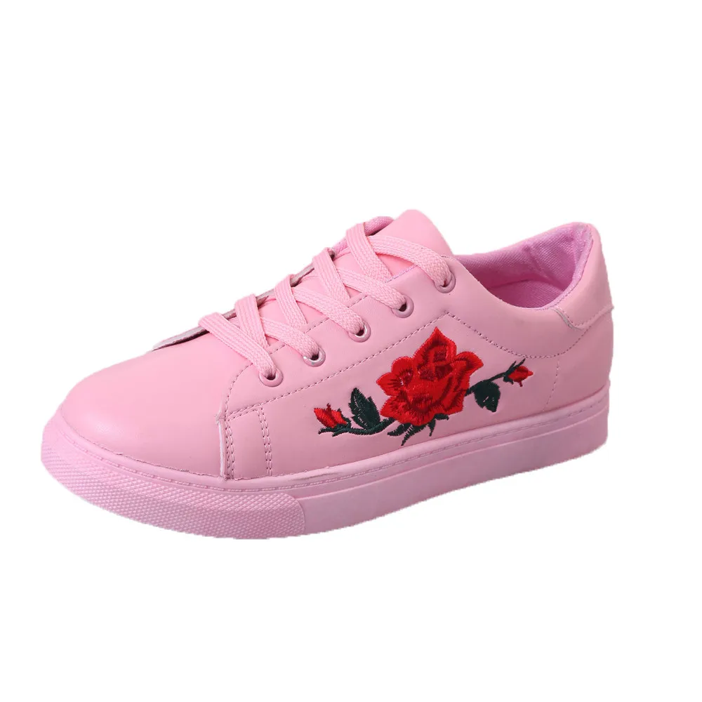 Perimedes Для женщин ремни спортивные беговые кроссовки женские розовые кроссовки стиль femme plateforme вышивка Обувь с цветочным орнаментом# g25