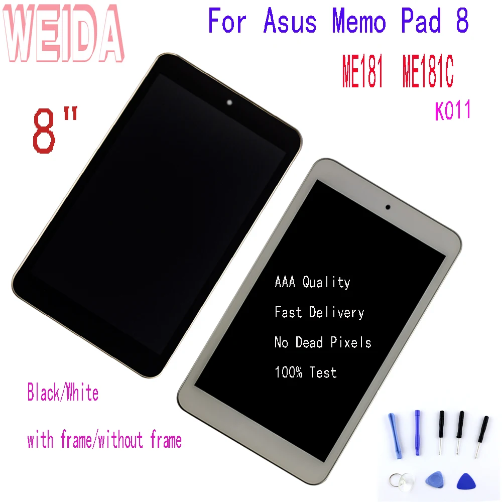 ЖК-дисплей с дигитайзером для Asus Memo Pad 8 ME181 K011 ME181C сенсорная панель в сборе рамкой