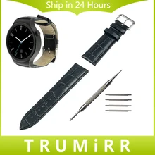 18mm cocodrilo correa de piel genuina para huawei watch asus zenwatch 2 wi502q 45mm 2015 inteligente reloj de la venda de la pulsera de las mujeres