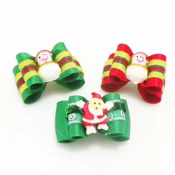 

500pcs Factory Sale Christmas Pet Dog Hair Bows bowknot hairpin head flower Pet Supplies Grooming Holiday Dog Accessories P92