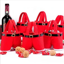 200 шт./лот 35x25 см большой Размеры высокое качество рождественские подарки украшение Дед Брюки для девочек мешок для вина Бутылочки