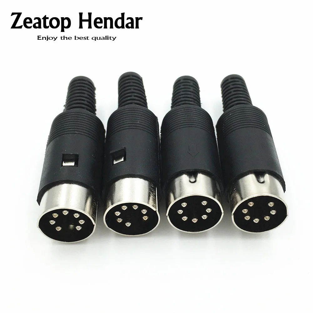 20Pcs DIN 7 Pin Male Plug Solder Connector with Plastic Handle 13mm