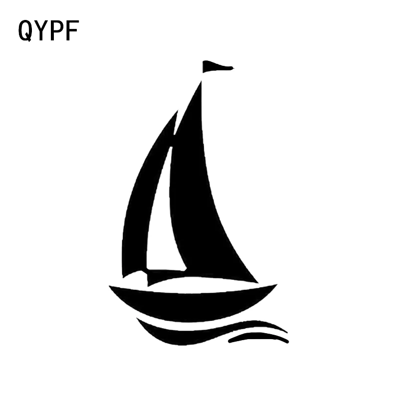 

QYPF 9*14.2CM Interesting Sailing Ocean Sailor Decor Car Sticker Vinyl Black/Silver C16-1049