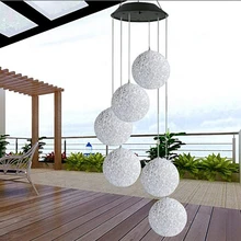 LED Solar Multicolor Hanging lamp waterproof Wind bell light Outdoor Festival Party lighting Garden Night Decoration Chandelier