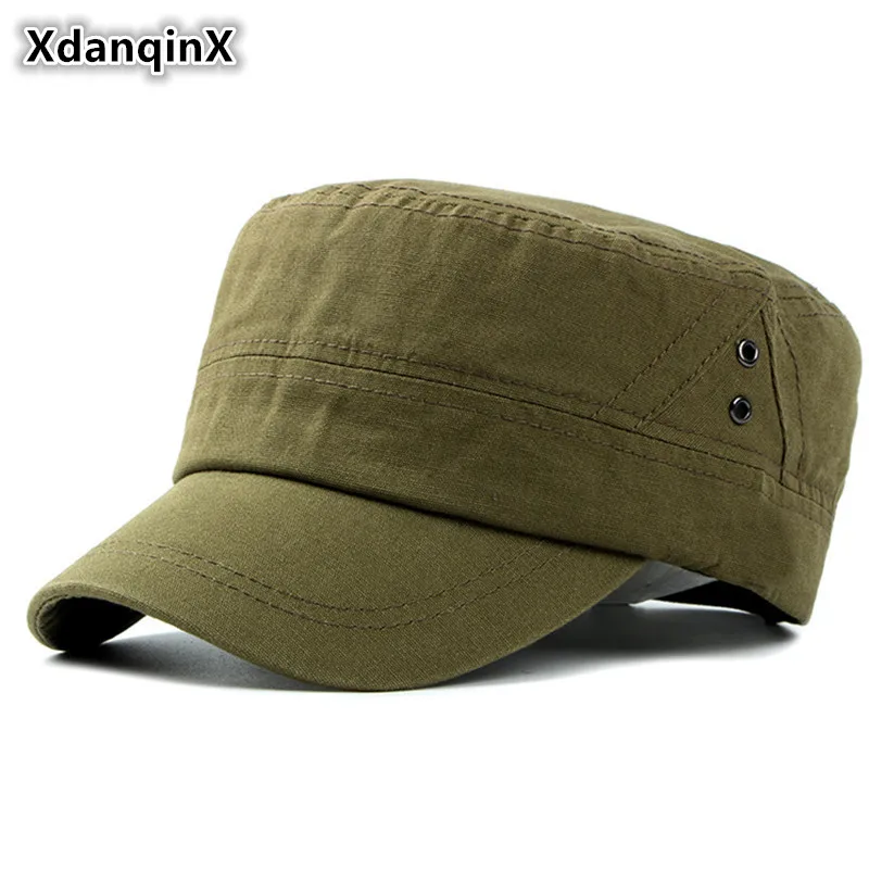 XdanqinX, мужская шапка, Осень-зима, качество, хлопок, военные шапки, простая повседневная плоская кепка, мужская, регулируемый размер, брендовая Кепка s