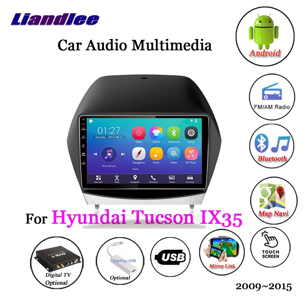 Perfect Liandlee For Hyundai Tucson IX35 2009~2015 Android 7.1 System Radio Carplay BT Camera Wifi TV GPS Map Navi Navigation Multimedia 1
