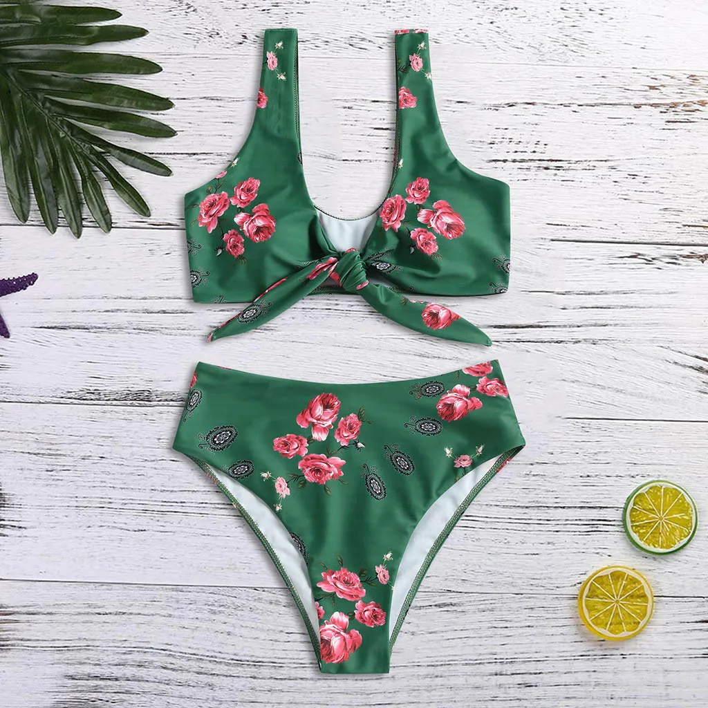 

Bandage Bikini 2019 Printed Swimwear Women Swimsuit for women Bathing Suit Bikini set Padded tankini mujeres dos piezas