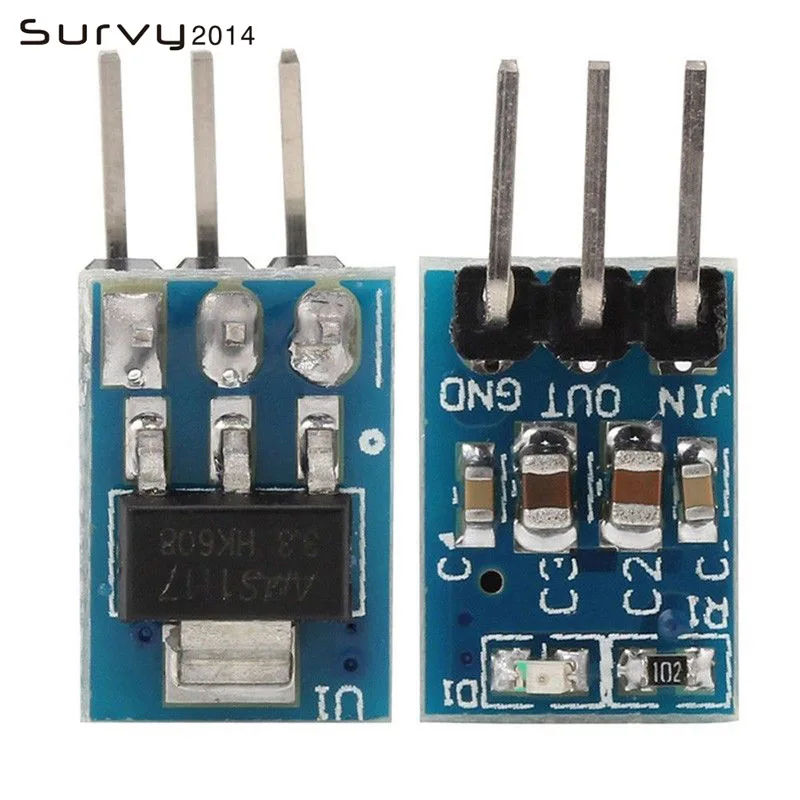

High Quality 5PCS 5V to 3.3V For DC-DC Step-Down Power Supply Buck Module AMS1117 LDO 800MA