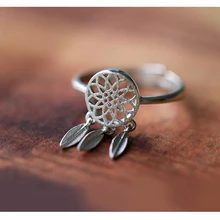 Fashion Dreamcatcher Bohemian Knuckle Rings for Women Gold Hollow Feather Stainless Steel Ring Adjustable Jewelry Anillo chic feather ring for women