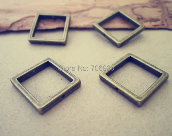 

40pcs/lot Antique Bronze Squar Jump Ring Link 17mm