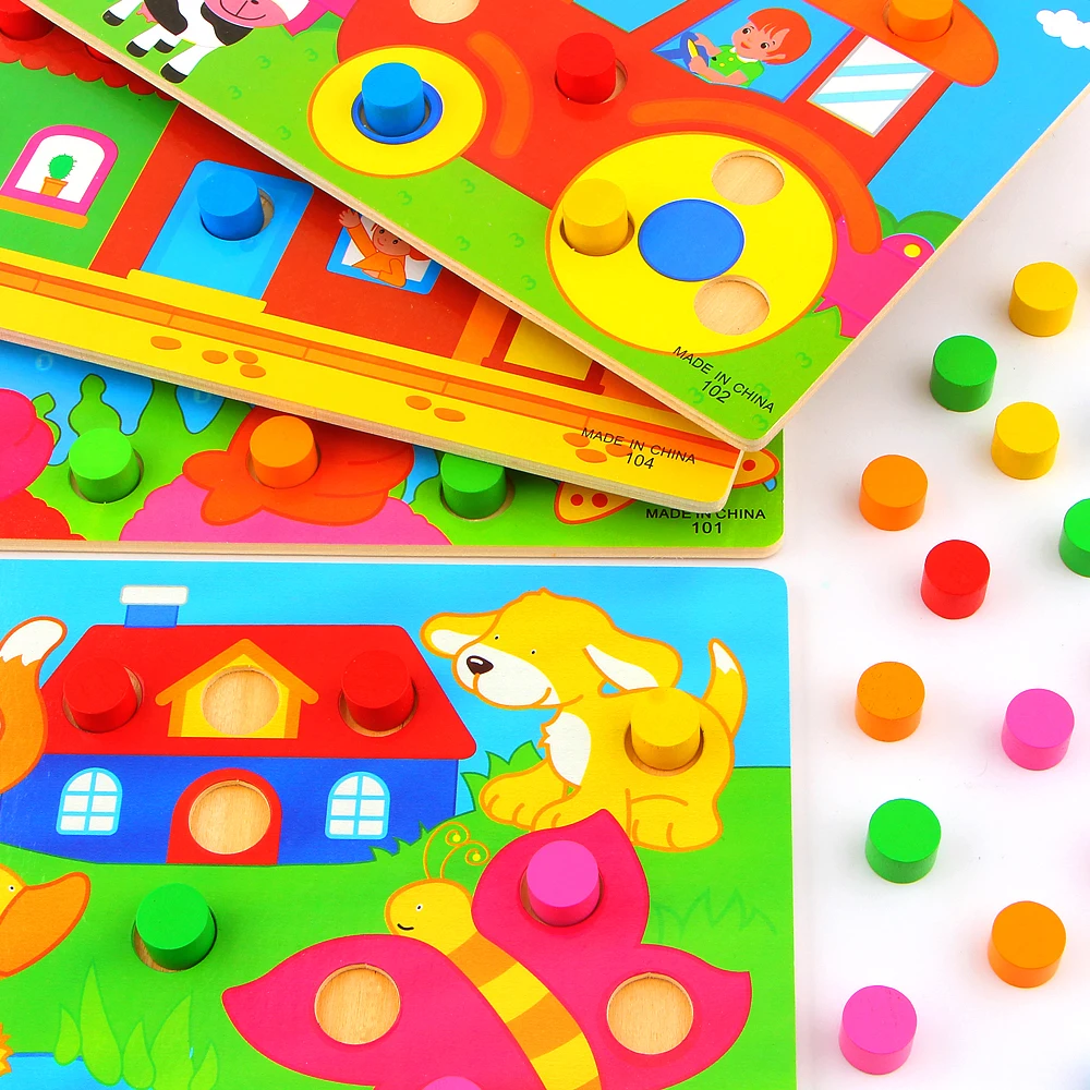 Цвет познания доска Обучающие игрушки Монтессори для детей деревянные игрушки головоломки раннего обучения цвет матч игры