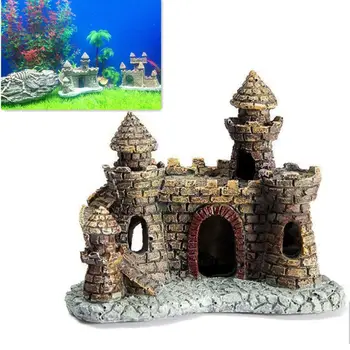 

1pc Aquarium Fish Tank Artificial Barrel Castle Resin Ornament Cave Aquarium Fish Tank Decoration Accessories Pet Accessories