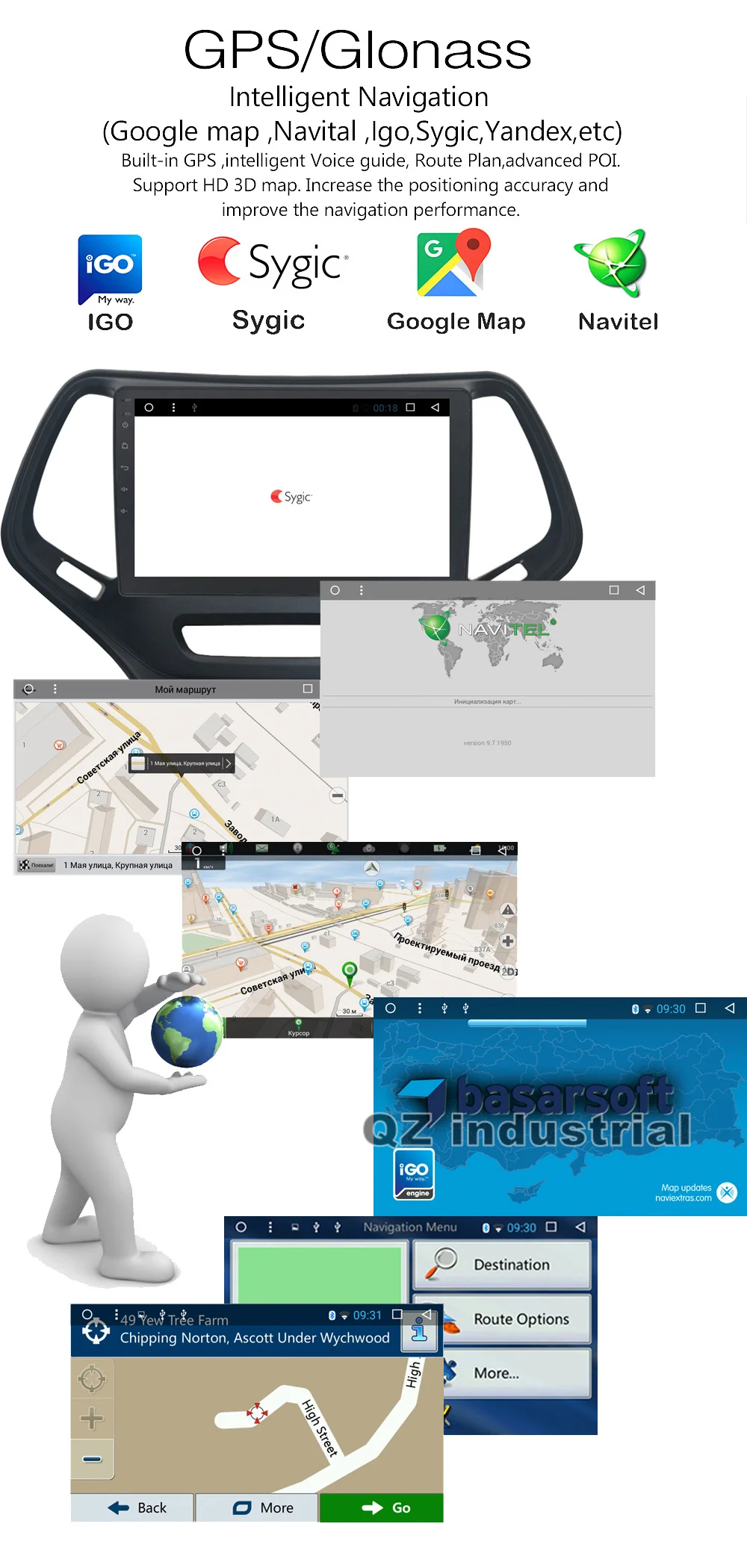 Discount QZ industrial HD 10.1" 8core Android 8.1 T8 for JEEP Cherokee car DVD player with 3G 4G GPS WIFI Navigation BT Radio RDS SWC Map 9