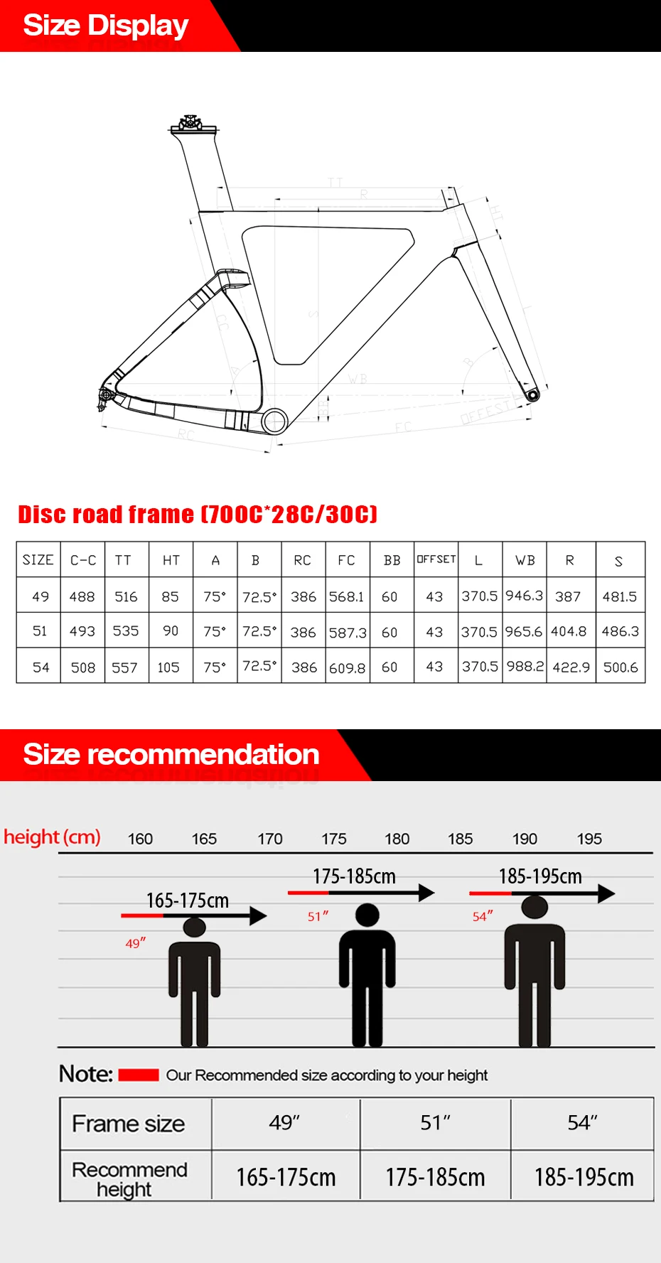 Прибор для дорожного велосипеда дисковый тормоз DI2 механические из углеродного волокна, шоссейный Велосипеды велогонки комплект через ось 12 мм 49/51/54 см