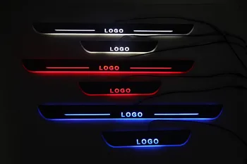 EOsuns LED 移動ドアスカッフポイントで Nerf バー & ランニングボードドア敷居光オーバーレイライニングメルセデスベンツ W166 ミリリットルクラス 2012-15