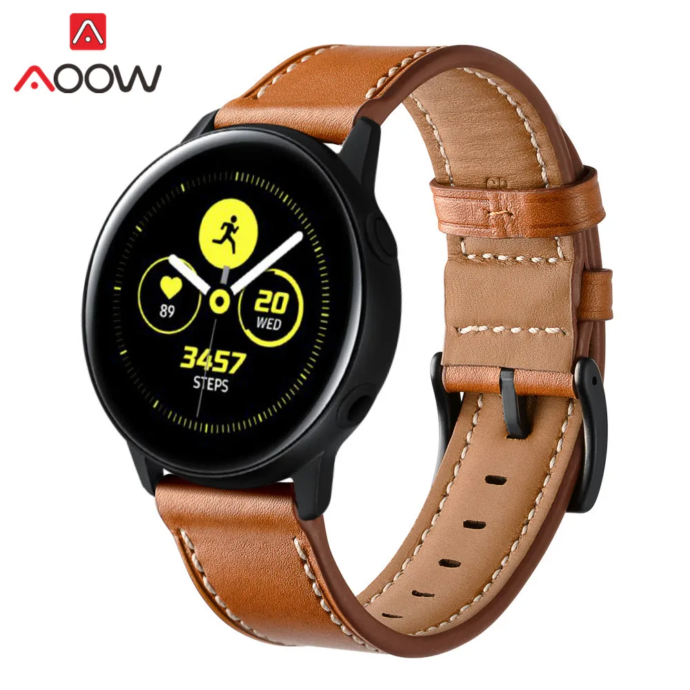 Ремешок для часов из натуральной кожи Samsung Galaxy Watch 42 мм Active 20 ремешок браслета