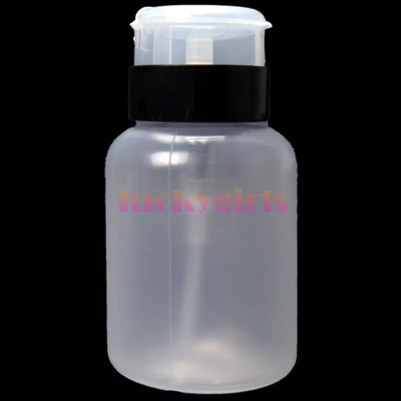 

210ML Empty Clear Pump Dispenser Bottle For Acetone Polish Remover Alcohol Liquid Oil Nail Art Beauty Tool Equipment