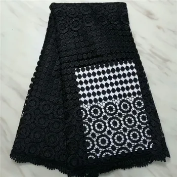 

2019 Newest African Cord Lace Fabric High Quality black color Embroidery Guipure French Cord Lace Fabrics for wedding pl82-49