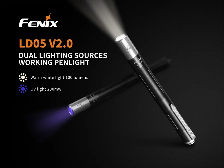 2018 Новый Fenix LD05 V2.0 CRI Cree XQ-E Здравствуйте теплые w Здравствуйте te светодио дный и 365nm УФ лампы медицинских работников и полиции AAA фонарик