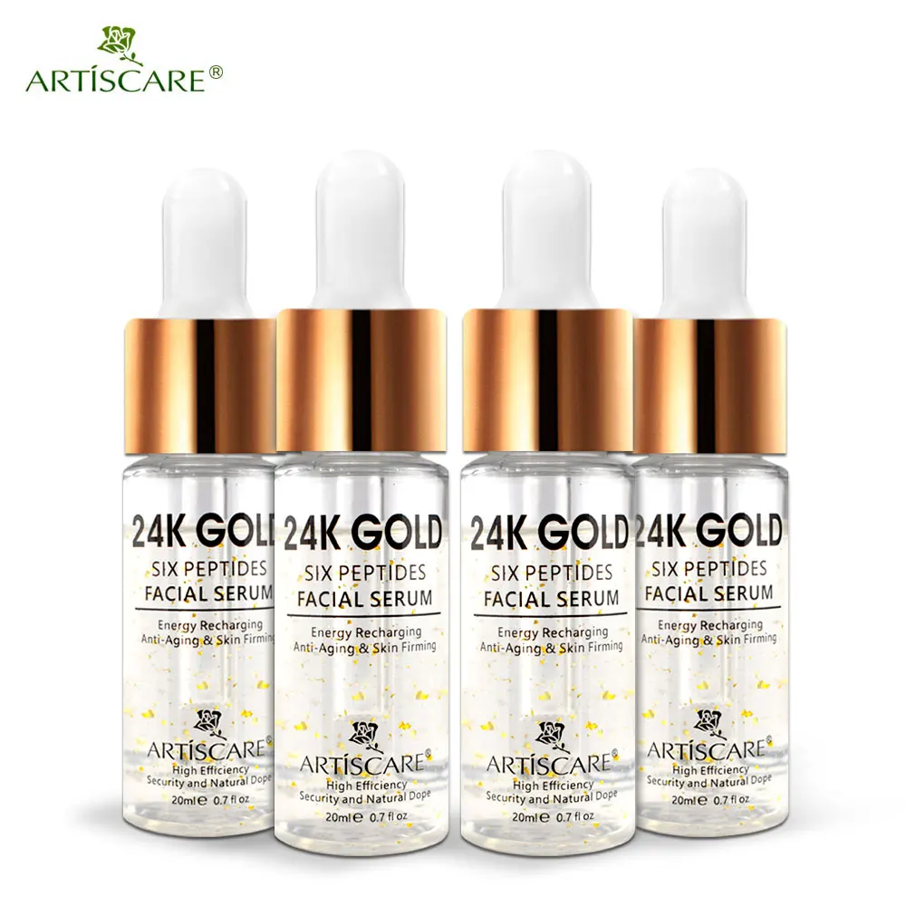 

ARTISCARE 24K Gold Six Peptides Serum Face Cream Day Anti-Aging Wrinkle Lift Firming Whitening Moisturizing Acne Treatment 4PCS