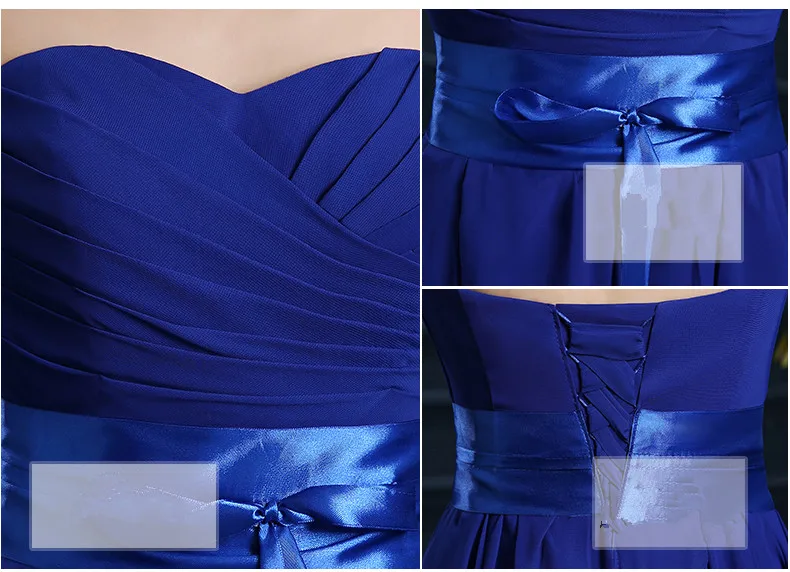 Новые королевские голубое платье для подружки невесты длинное шифоновое милое простое со складками для невесты, на свадьбу, на выпускной, вечерние Выпускной; Gown Robe De Soriee
