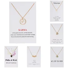 Rinhoo alloy Necklace white card Pearl conch pinecone Birthstone gold chain Pendant necklace For mom Women Jewelry gift necklace conch shape embellished sweater chain