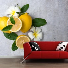 Papel де parede лимоны Плюмерия еда фото обои, гостиная ТВ диван фон спальня кухня обои домашний декор Фреска