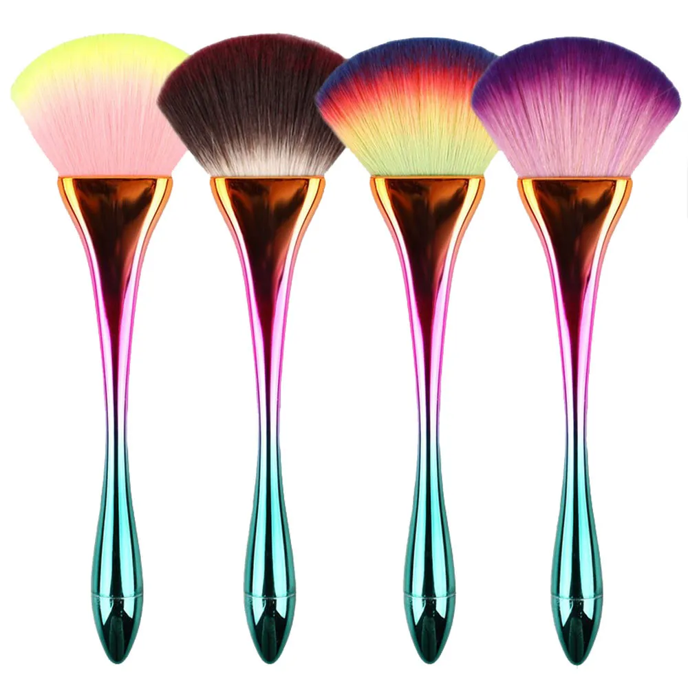 

1Pcs Professional Makeup Brush Fan-Shaped Powder Make Up Brushes with Rainbow Color Ferrule Cosmetic Makeup Brush Set Kit