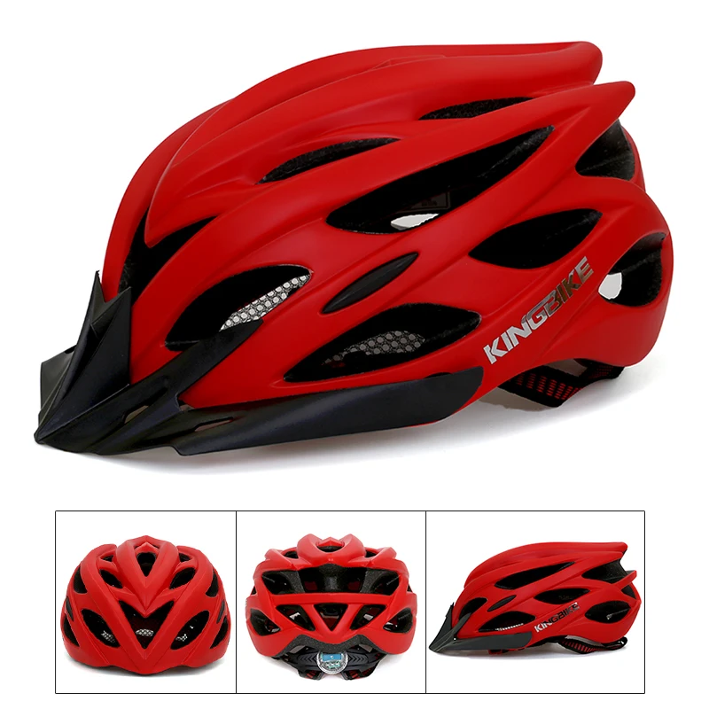 KINGBIKE Cycling Helmet Women Men Bicycle Helmet Road Mountain With Back Light MTB Bike Helmet Red Blue Titanium Casco Ciclismo