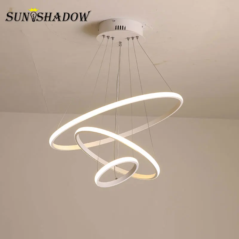  Outer Shine Modern LED Chandelier White&Black&Coffee Lamps Led Ceiling Chandeliers Lighting For Liv - 32991410810
