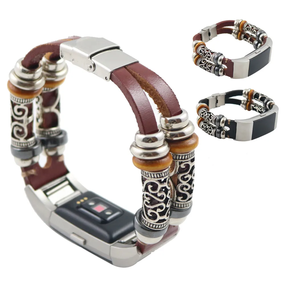 

Bracelet Smartwatch Strap Smartband Mi Band Replacement Leather Wristband Band Strap Bracelet For Fitbit Charge 2 Accessories