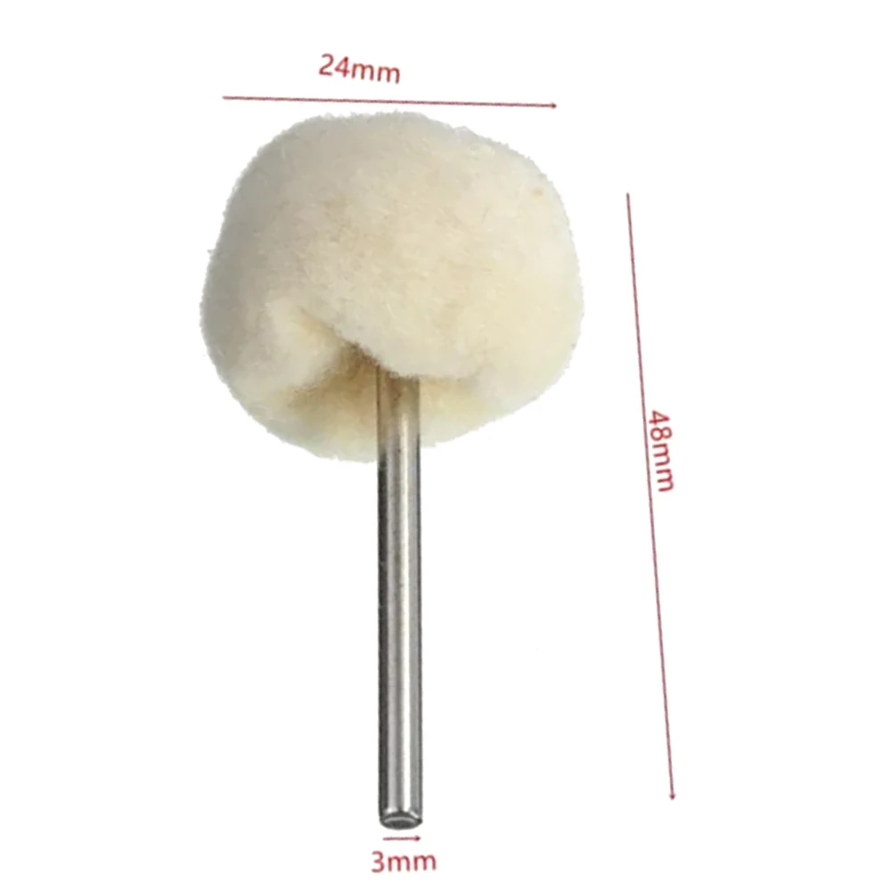 

5pcs 24mm Shank Wool Polishing Head Grinding Jewelry Metals Wheels Felt Brushes for Rotary Tool Accessories