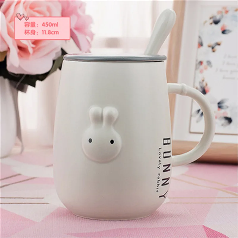 Забавная чашка с кроликом, аниме кружка Taza Desayuno Kahve Fincan Tazas Creativas Caffe Cup Kubek Emaliowany, кофейная чашка с черепом