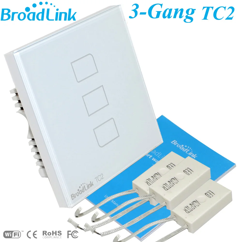 New EU/UK Broadlink TC2 3 Gang Wireless Remote Control WiFi Wall Touch Switch Receptacle 433MHZ 170V-250V Free Shipping 12003287 New EU/UK Broadlink TC2 3 Gang Wireless Remote Control WiFi Wall Touch Switch Receptacle 433MHZ 170V-250V Free Shipping 12003287