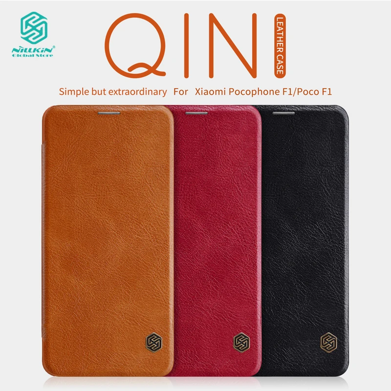 

Nillkin Qin Series Leather case for Xiaomi Pocophone F1 flip Cases Phone Bags Genuine Luxury Cover for Xiaomi Poco F1