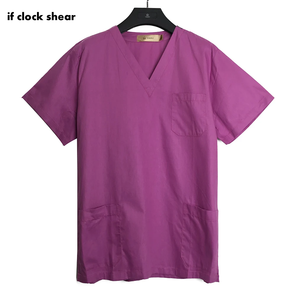 

Beauty salon uniform scrub medical uniforms women Dentistry doctor nurse pharmacist Solid color Breathable cotton scrub clothing