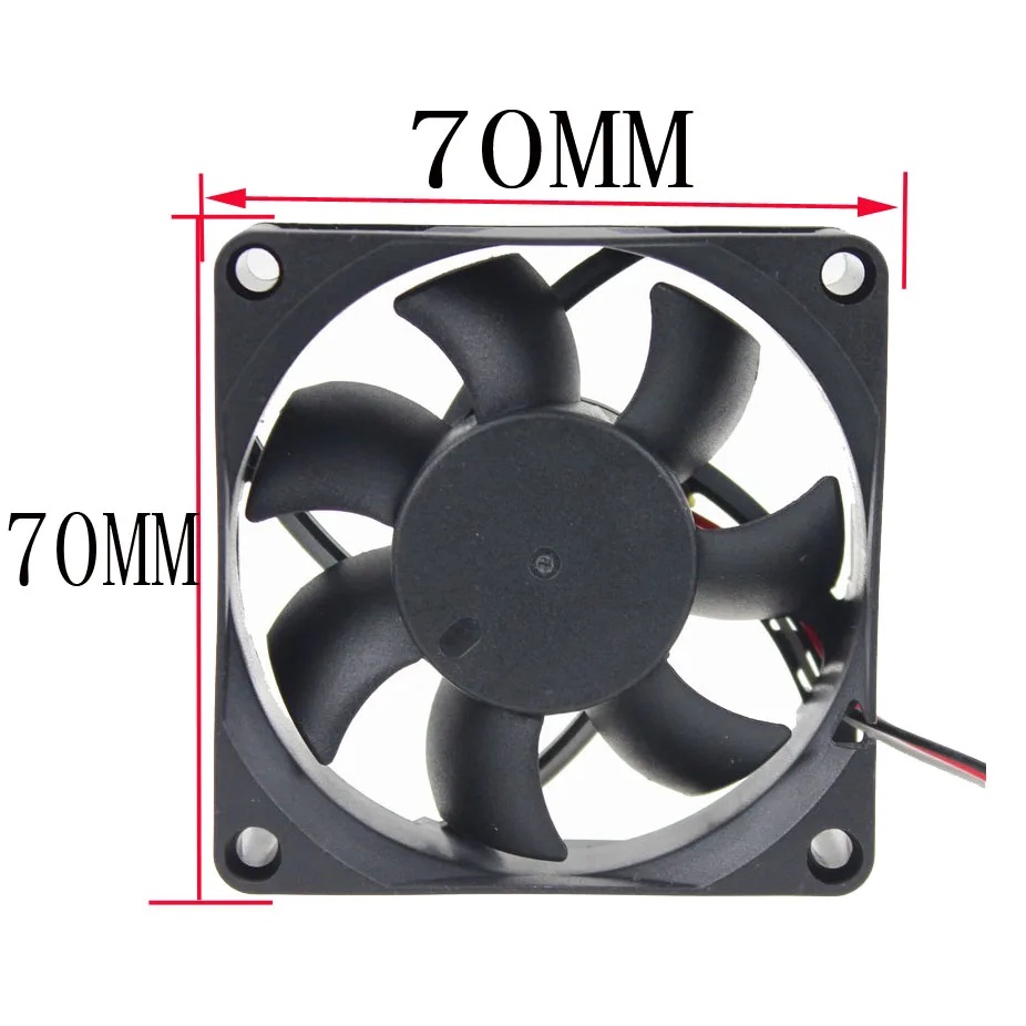 

Gdstime 2 pcs 70mm 70x70x25mm 7025 12V 3Pin DC Computer Components Cooling Cooler Fan 7cm 7025