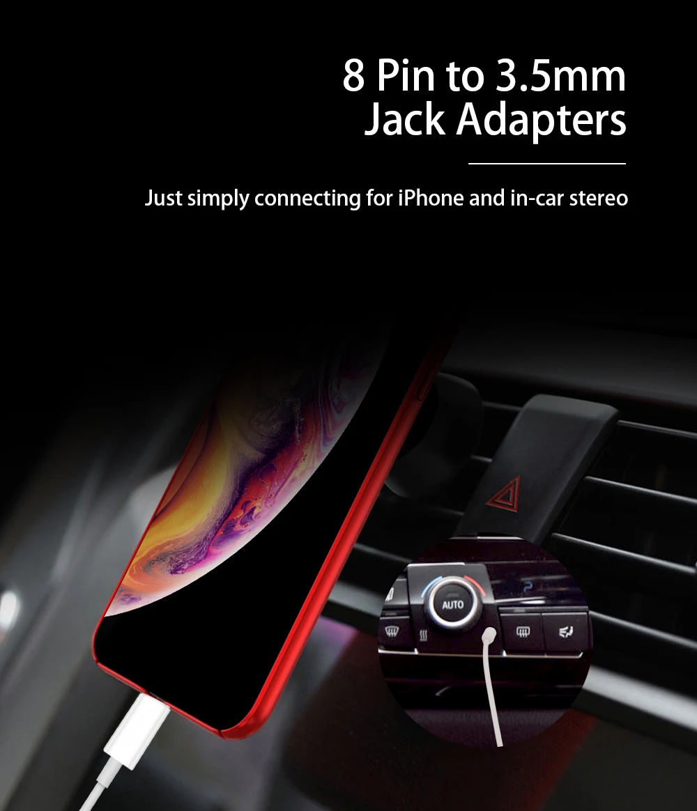 PORTEFEUILLE Luxury Earphone audio adapter For Iphone 7 8 Plus X 3.5MM Headphone Connector wireless car bluetooth audio adapter (1)