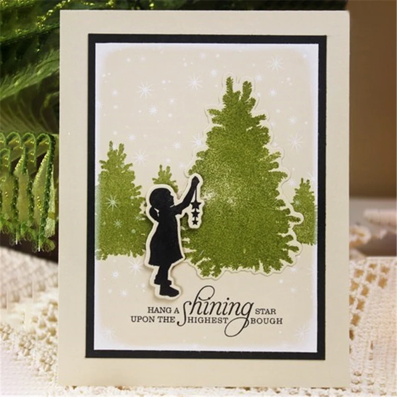 

DiyArts 6Pcs Christmas Pine Metal Cutting Dies Cuts for Craft Card Scrapbooking 2018 New Embossing Stencil Card Album Decoration