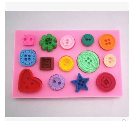 

Free shipping A variety of style buttons modelling fondant silicon mold chocolate cake decoration silicone mold silicone mold