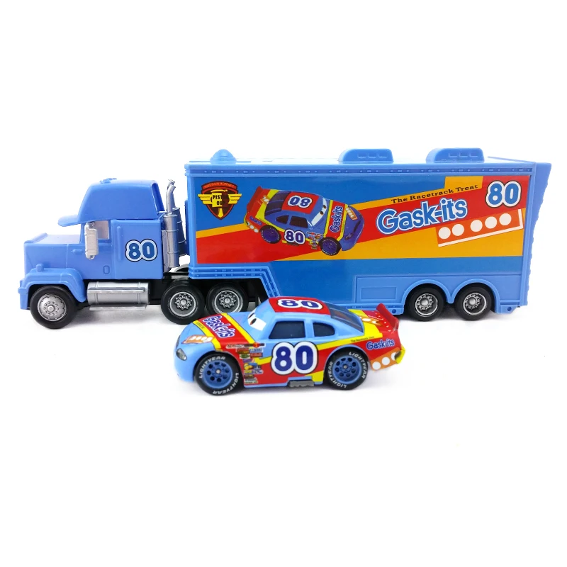 Disney Pixar Cars Mack Uncle & No.80 Gask Its Hauler Diecast Toy Car Loose 1:55 совершенно новый в наличии и