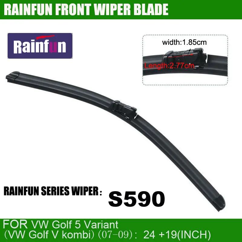 Щетка стеклоочистителя RAINFUN S590 24 дюйма + 19 дюймов для VW Golf 5 (VW V kombi)(07-09) Специальный