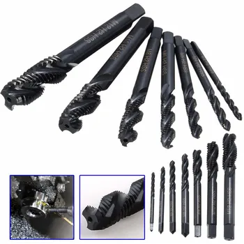 

7Pcs a set HSS Nitriding Metric Spiral Flute Screw Drill Thread Tap M3-M12 Top Quality