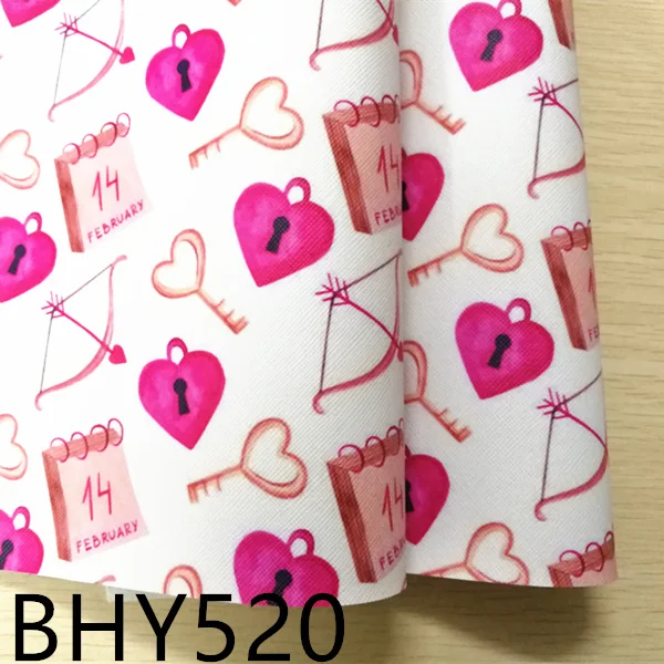 1 шт./7,6*12 дюймов мультфильм печати кожа viny ткань BHY517 - Цвет: BHY520