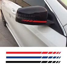 4-Color Side Rear View Mirror Stripes Decal Sticker for Mercedes Benz W204 W212 W117 W176 Edition 1 AMG Style