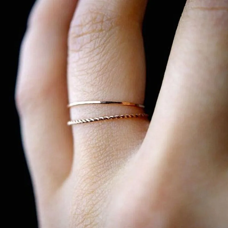 

Timlee R064 Free Shipping New simple Popular Geometry Round 2 piece Alloy Finger Rings,Fashion Accessories Wholesale