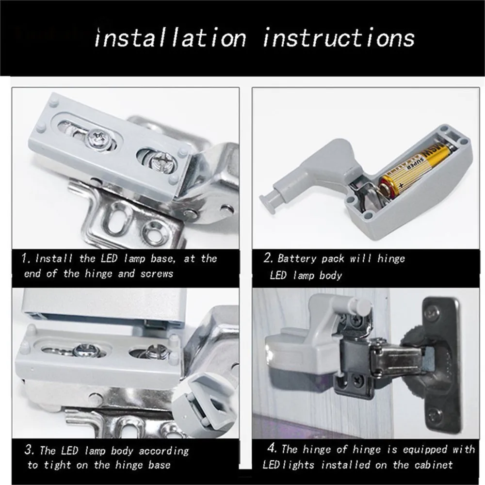 Универсальный внутренний шарнирный светодиодный светильник для шкафа с питанием от батареи для кухни, спальни, шкафа, Ночной светильник, шкаф, шкаф, мебель, светильник
