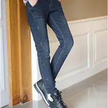 Джинсы женские черные синий большой жира сестра женские стрейч ковбой с эластичной талией штаны-шаровары украшения Патчи